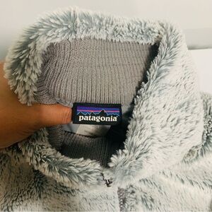 Patagonia Plush Zip-Up Jacket in Light Gray